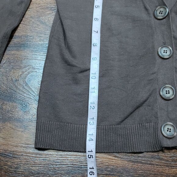August Silk Brown Cardigan Preppy Sweater M Womens Silk Blend - Picture 11 of 12